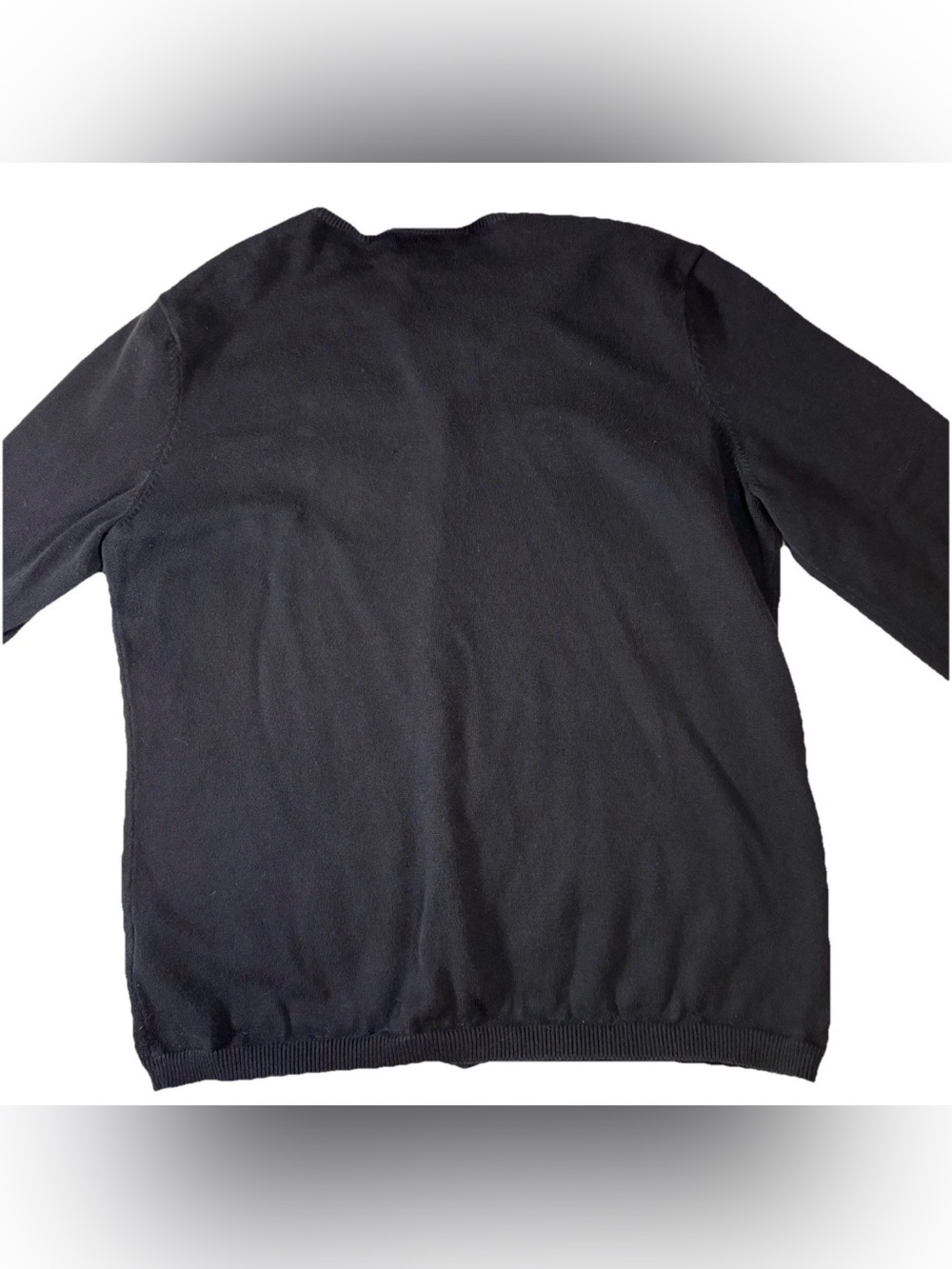 LAUREN Ralph Lauren Black Knit Cardigan with Logo Button - Picture 3 of 7